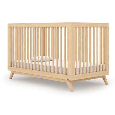 dadada Soho 3 in 1 Solid Beech Wood Convertible Crib to Toddler Bed, Natural - VMInnovations