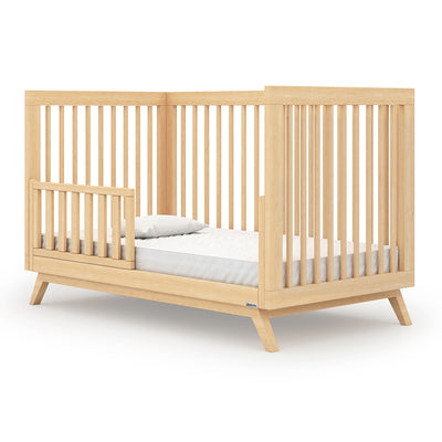 dadada Soho 3 in 1 Solid Beech Wood Convertible Crib to Toddler Bed, Natural - VMInnovations