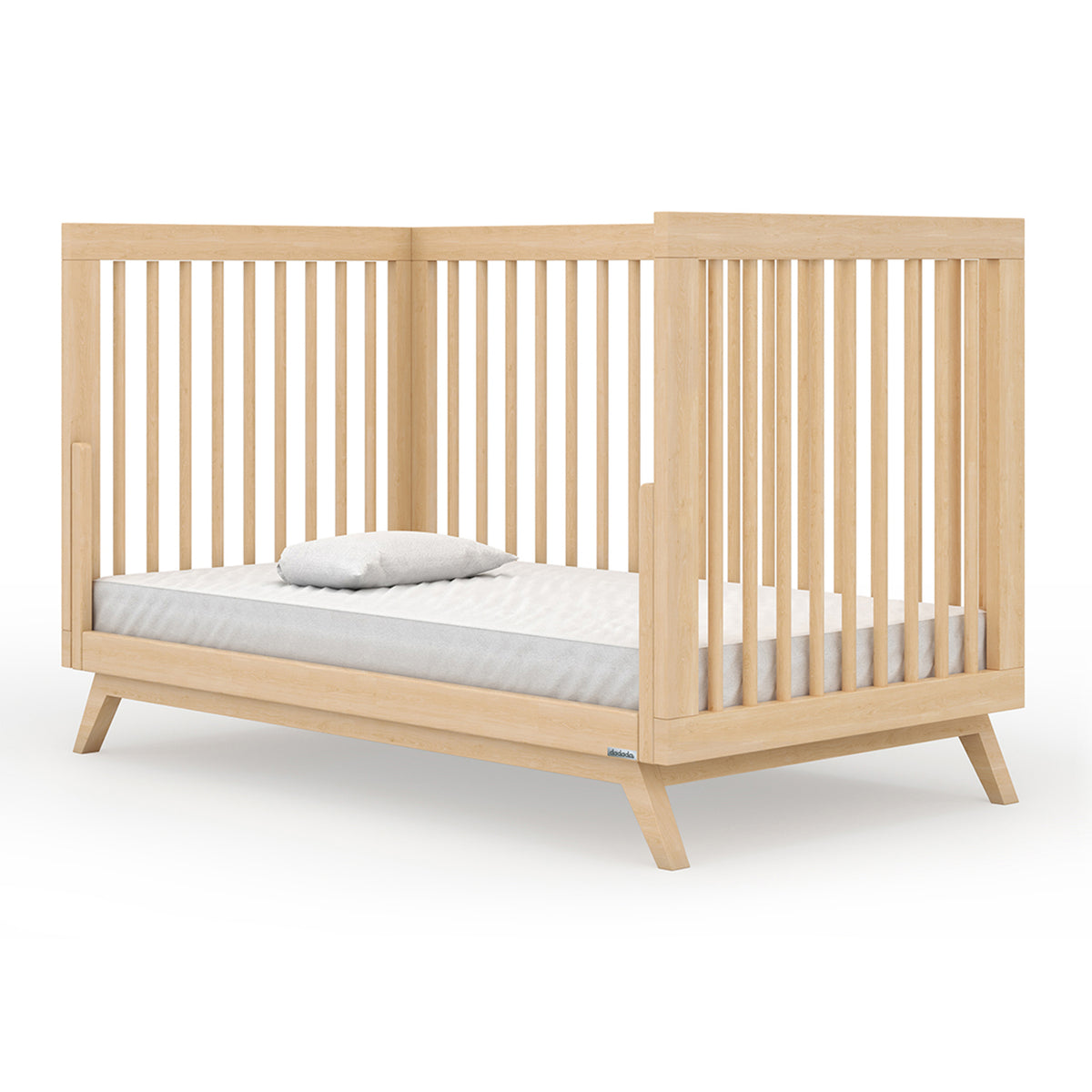 dadada Soho 3 in 1 Solid Beech Wood Convertible Crib to Toddler Bed, Natural - VMInnovations