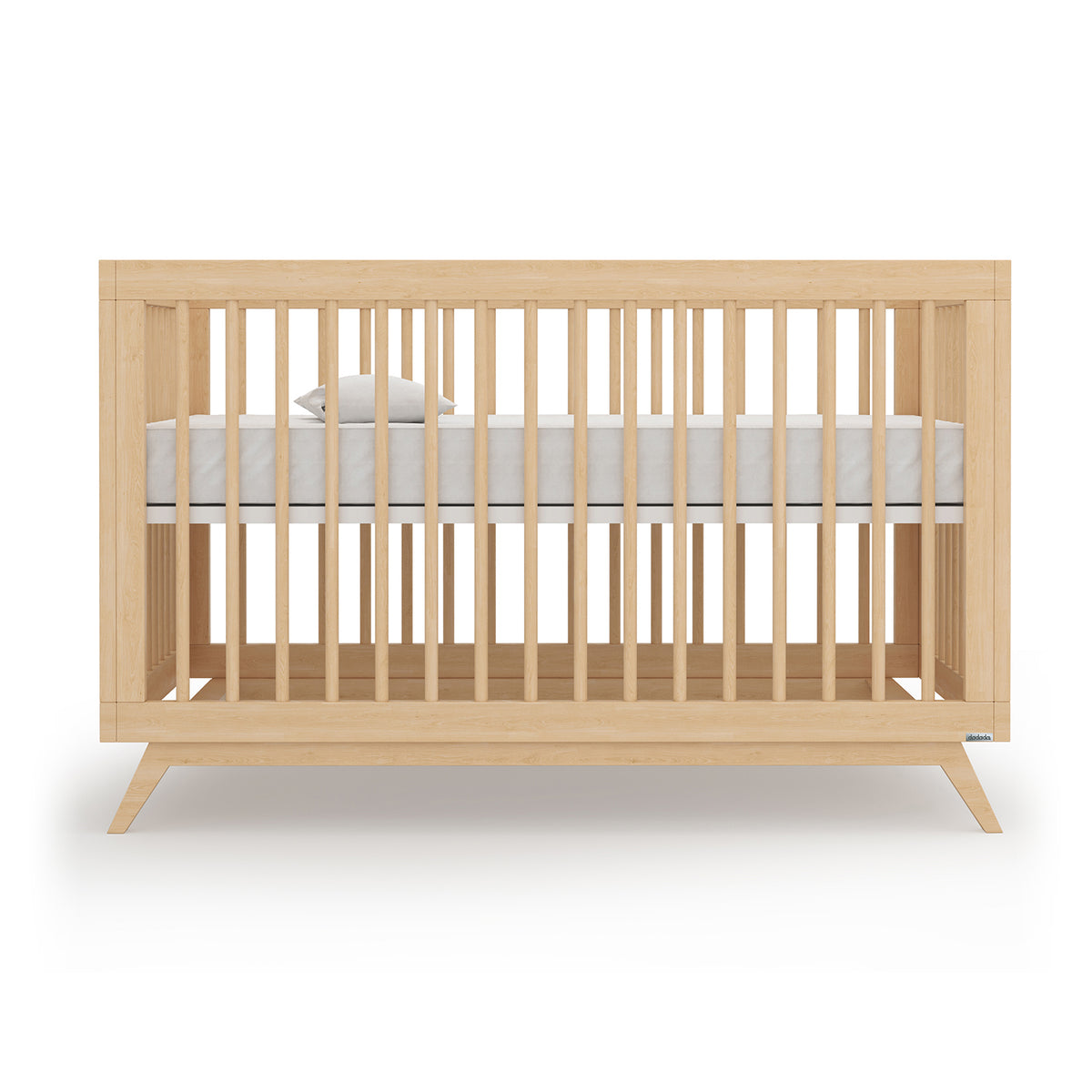 dadada Soho 3 in 1 Solid Beech Wood Convertible Crib to Toddler Bed, Natural - VMInnovations