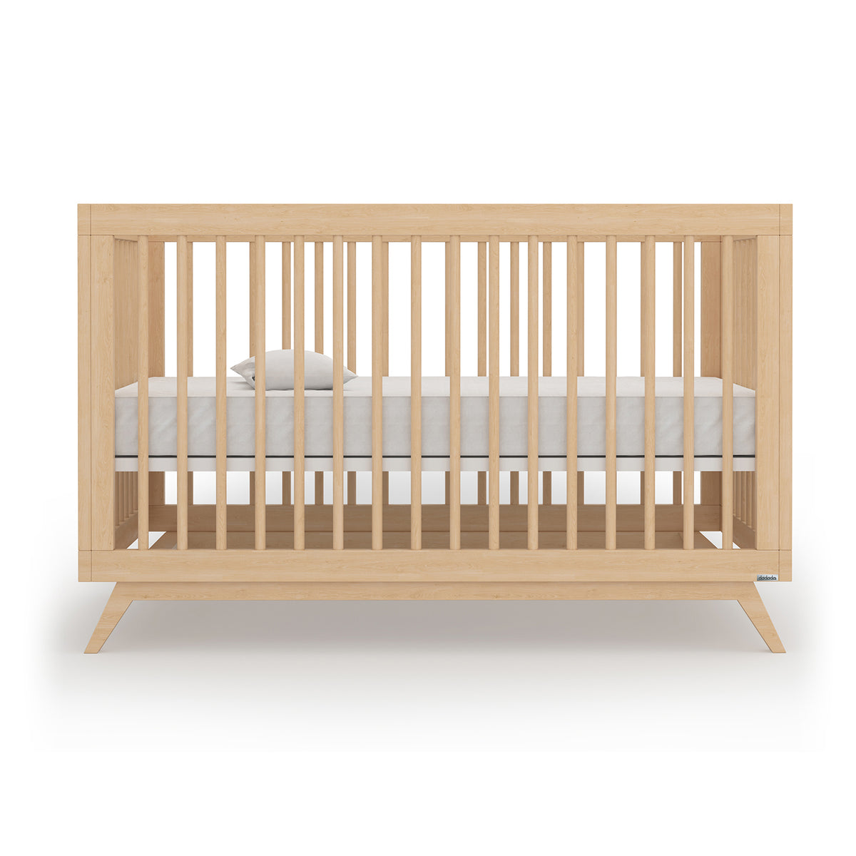 dadada Soho 3 in 1 Solid Beech Wood Convertible Crib to Toddler Bed, Natural - VMInnovations