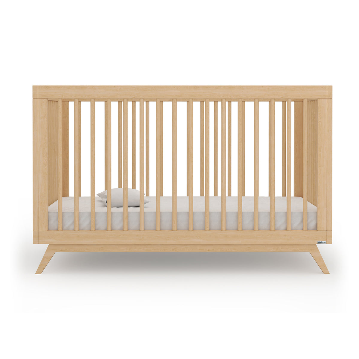 dadada Soho 3 in 1 Solid Beech Wood Convertible Crib to Toddler Bed, Natural - VMInnovations