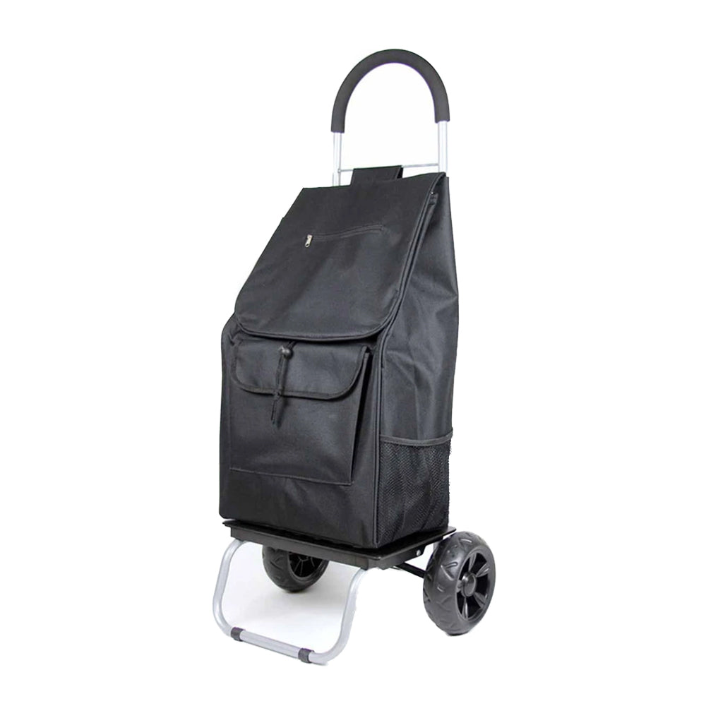 dbest products Portable Collapsible Folding Trolley Dolly Wagon Cart, Black