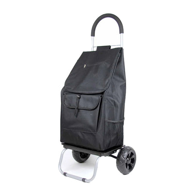 dbest products Portable Collapsible Folding Trolley Dolly Wagon Cart, Black
