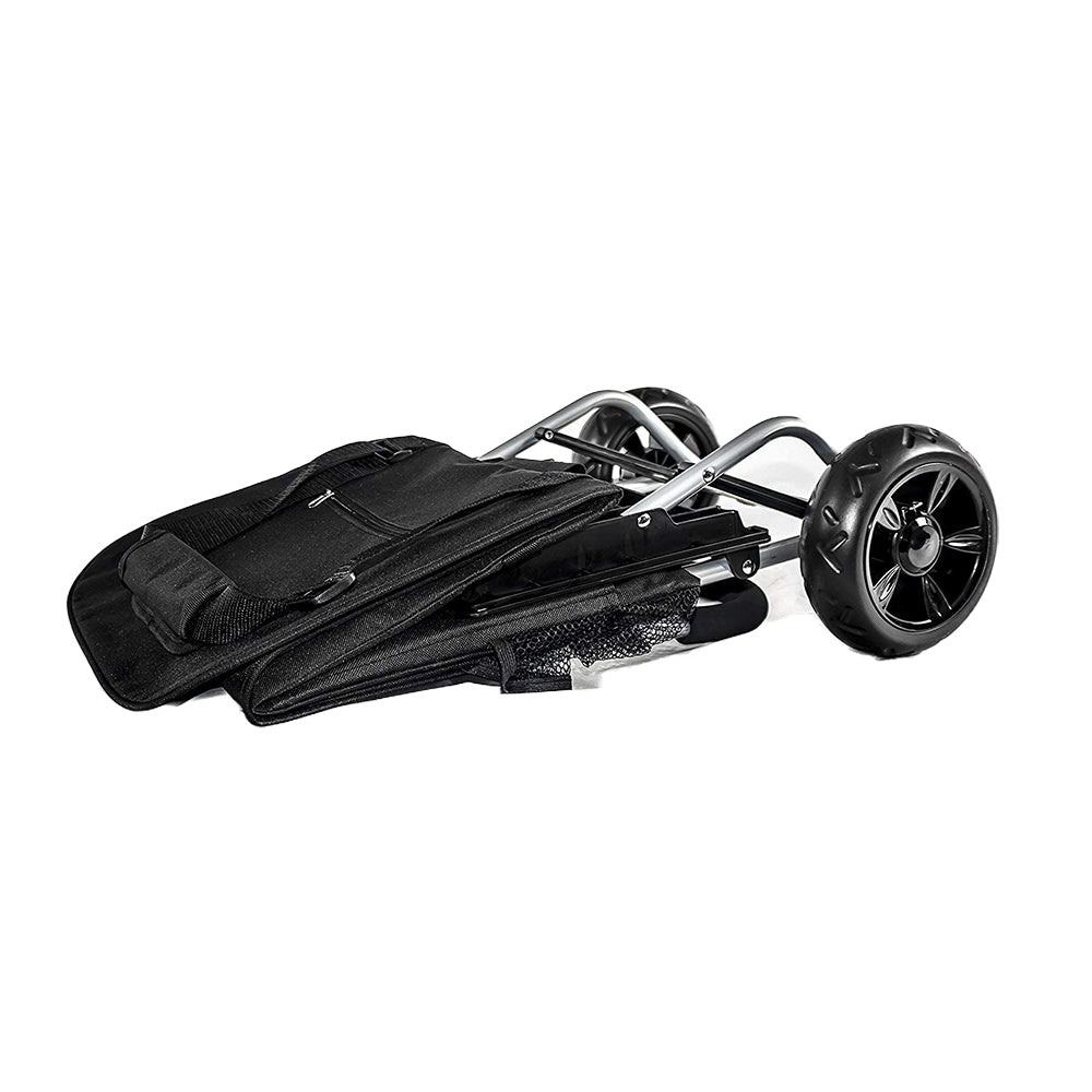 dbest products Portable Collapsible Folding Trolley Dolly Wagon Cart, Black