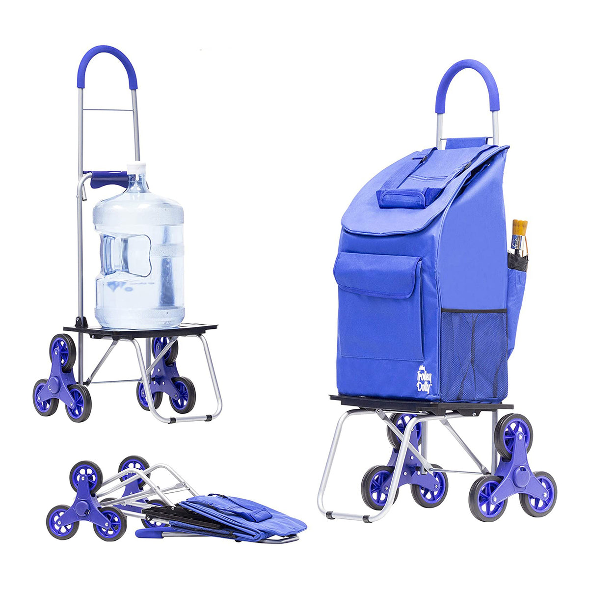 dbest products Stair Climber Bigger Foldable Trolley Dolly, Blue (Open Box)