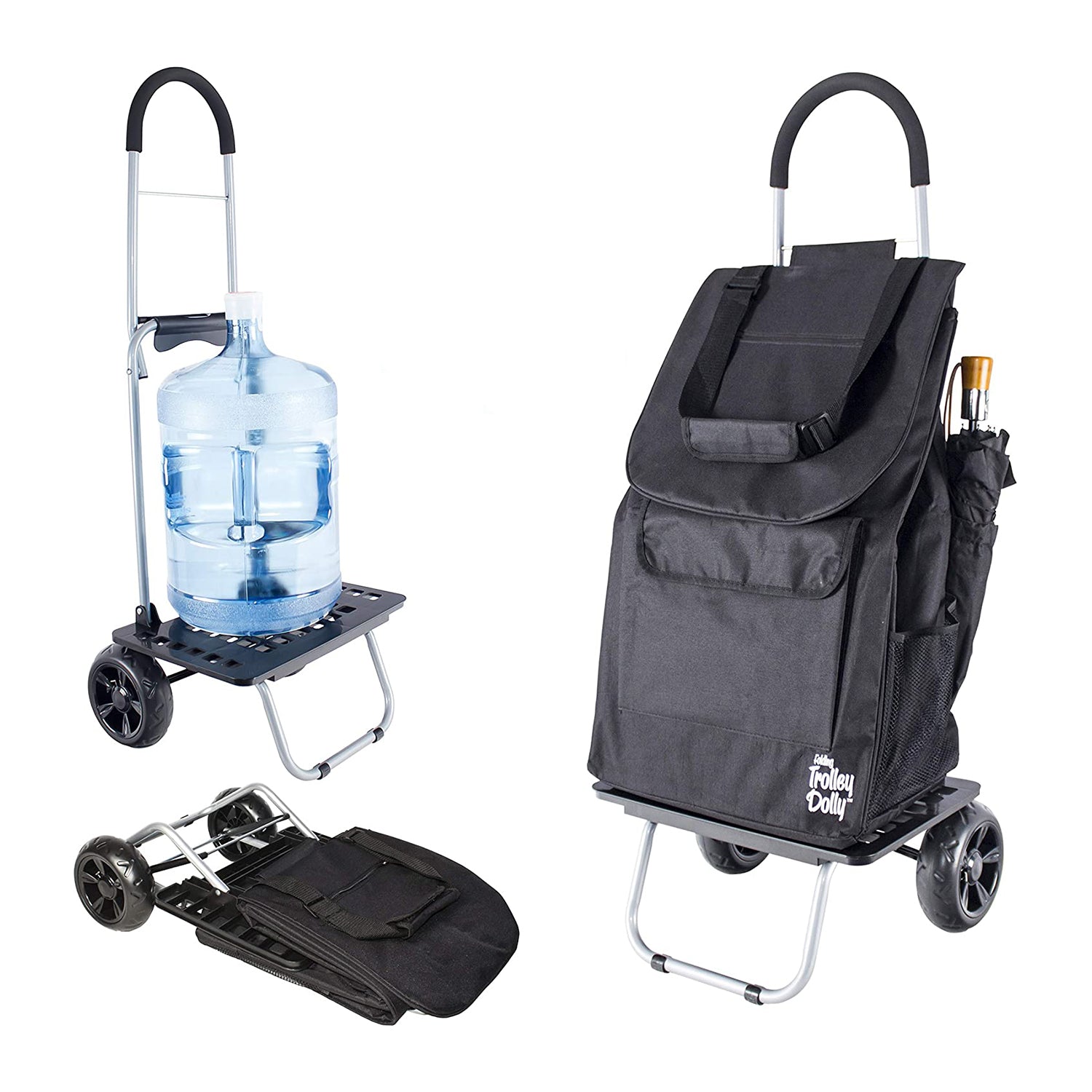 dbest products Portable Bigger Folding Wagon Trolley Dolly, Black (Open Box) - VMInnovations
