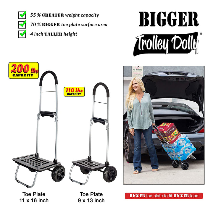 dbest products Portable Bigger Folding Wagon Trolley Dolly, Black (Open Box)