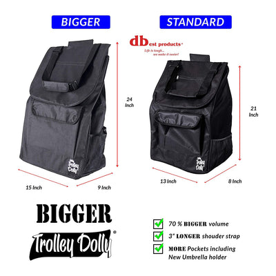 dbest products Portable Bigger Folding Wagon Trolley Dolly, Black (Open Box) - VMInnovations