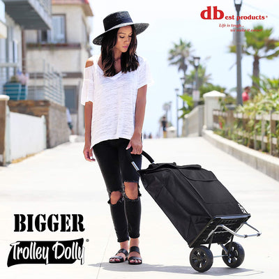 dbest products Portable Bigger Folding Wagon Trolley Dolly, Black (Open Box) - VMInnovations