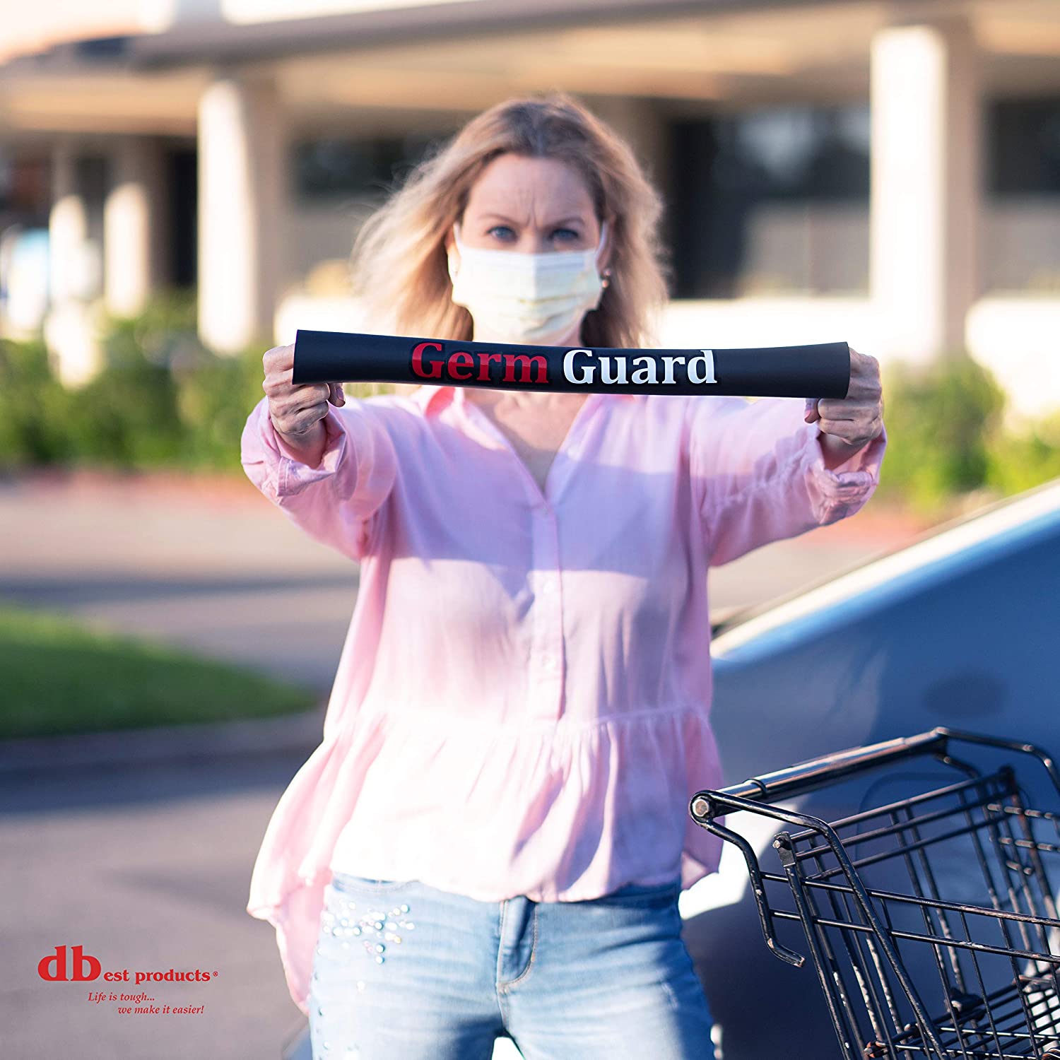 dbest products Germ Gard Contactless Shopping Cart Handle Cover (5pk) (Open Box)