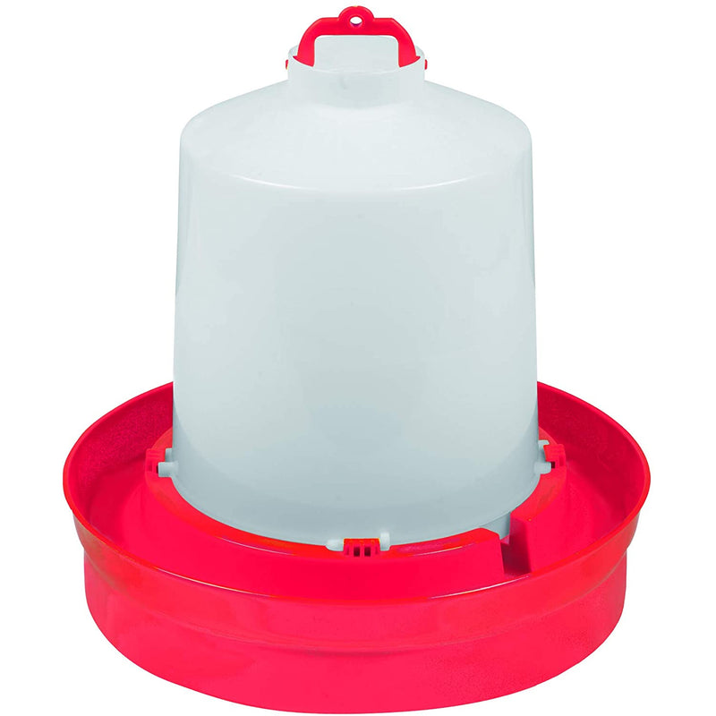 Little Giant Base Poultry Waterer for Chickens & Birds, Red, 2 Gallon (Open Box)