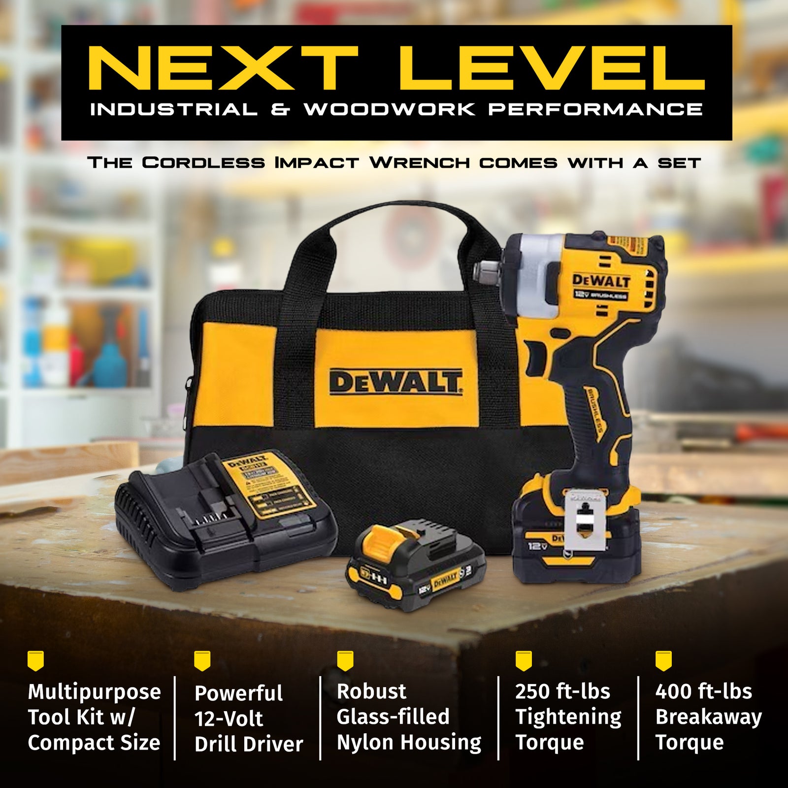 DeWalt XTREME 12V MAX Brushless 1/2" Cordless Impact Wrench Kit with LED Ring - VMInnovations