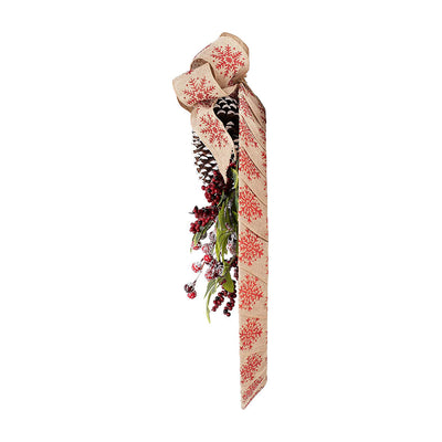 Haute Decor 18" Country Christmas Wreath w/ Pinecones, Snowflake (Open Box) - VMInnovations
