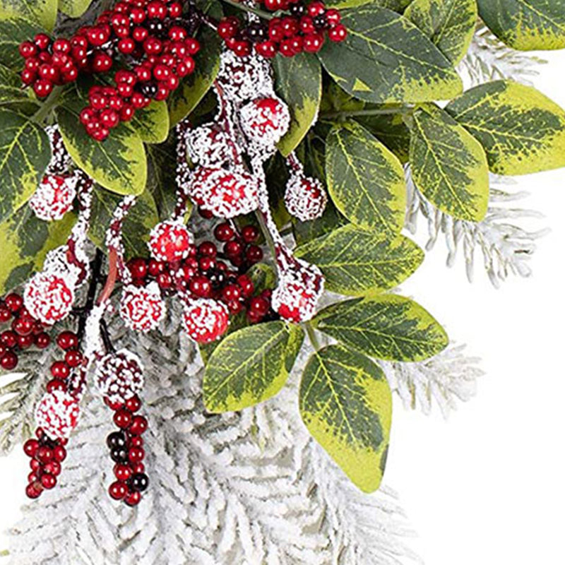 Haute Decor 18" Country Christmas Wreath w/ Pinecones, Snowflake (Used)