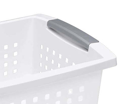 Sterilite Large Plastic Stackable Storage & Organization Basket, White (10 Pack)