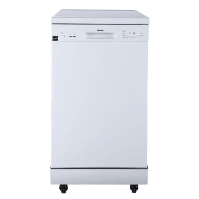 Danby 18" 8 Place Setting 4 Wash Cycle Portable Dishwasher, White (Damaged)