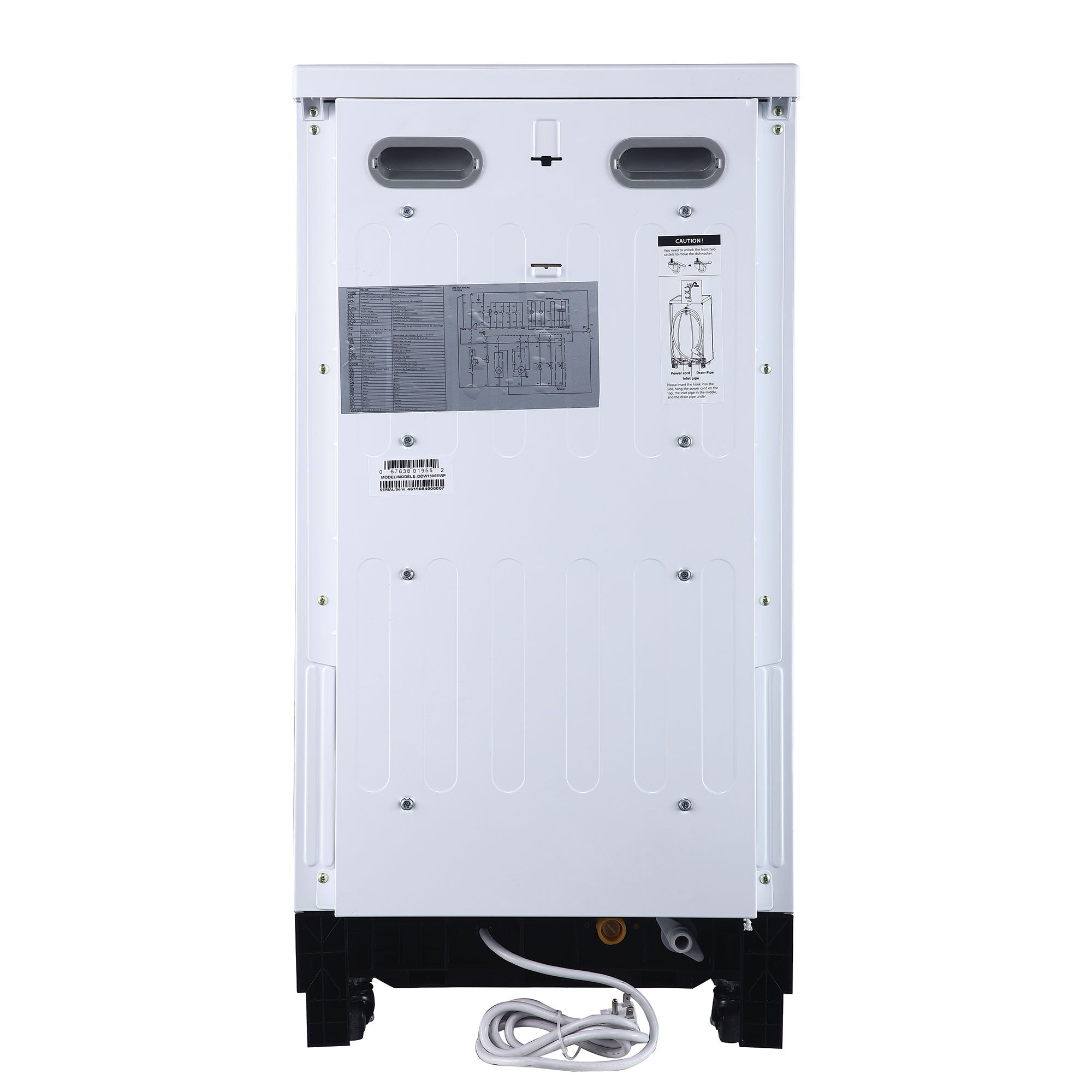 Danby 18 Inch 4 Wash Cycle Portable Dishwasher, Crisp White (For parts)
