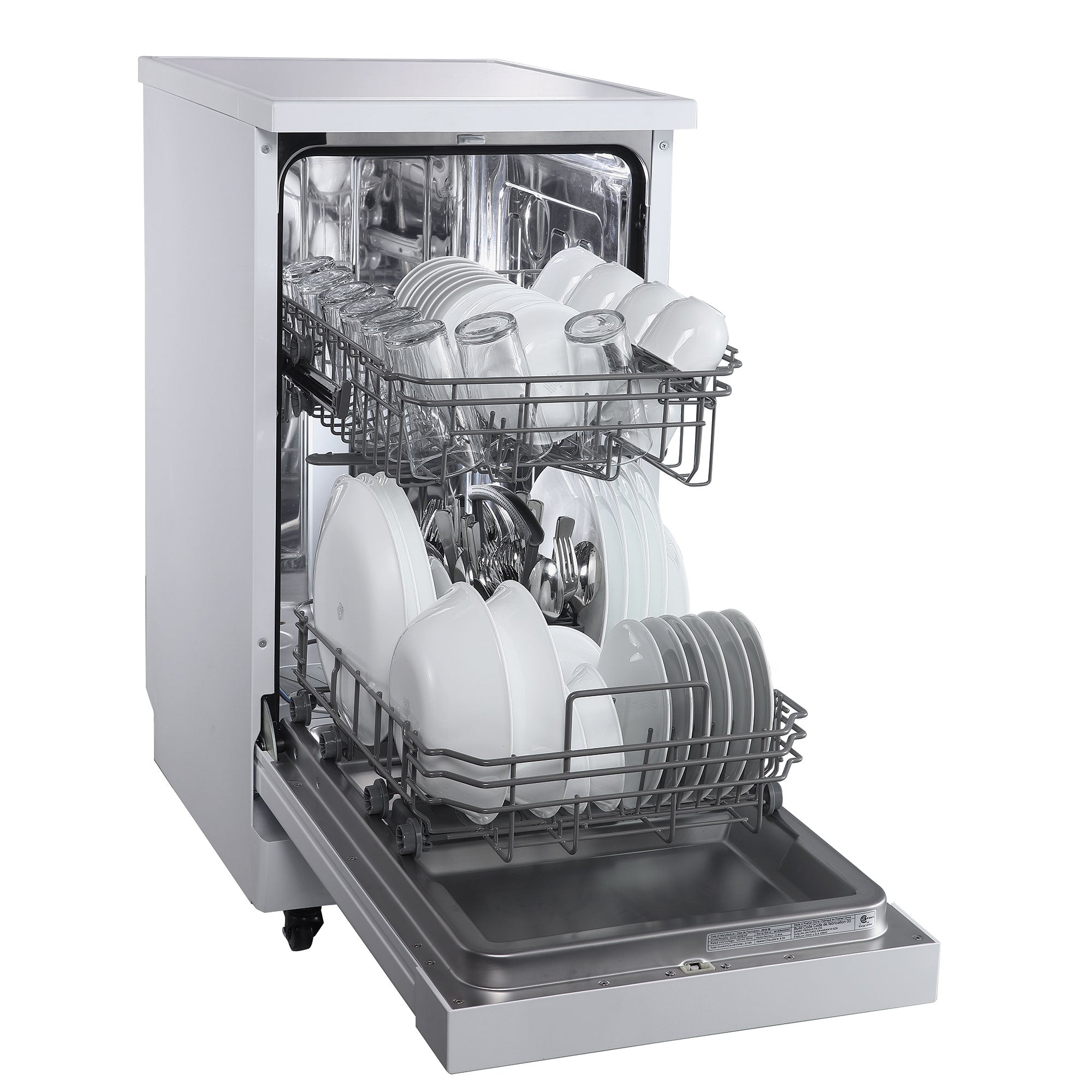 Danby 18 Inch 4 Wash Cycle Portable Dishwasher, Crisp White (For parts)