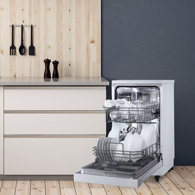 Danby 18 Inch 4 Wash Cycle Portable Dishwasher, Crisp White (For parts)
