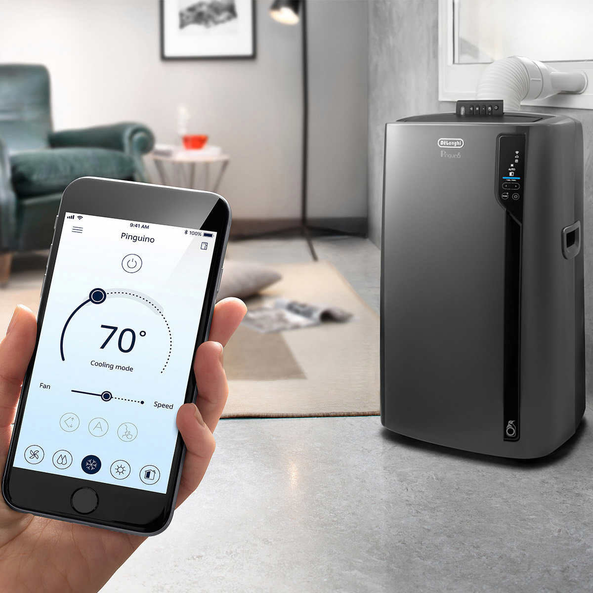 DeLonghi 4-in-1 Wifi Compatible Portable Air Conditioner (Refurbished)(Open Box)
