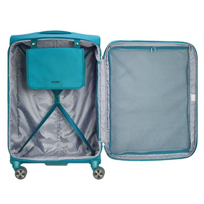 DELSEY Paris 25" Expandable Spinner Hyperglide Luggage Suitcase, Teal (Open Box)