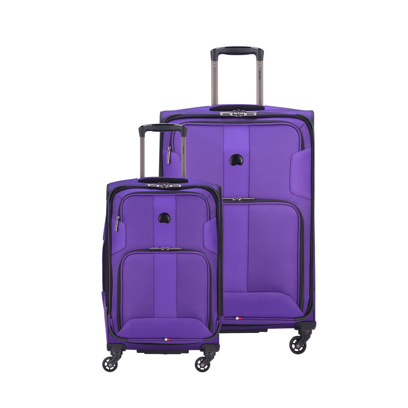 DELSEY Paris 2 Size Sky Max Expandable Soft Travel Luggage Set Purple (Open Box)