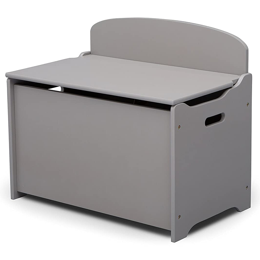 Delta Children MySize Deluxe Toy Box Kid's Room Storage Chest, Gray (Open Box)