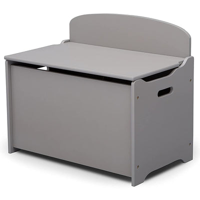Delta Children MySize Deluxe Toy Box Kid's Room Storage Chest, Gray (Open Box)