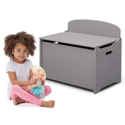 Delta Children MySize Deluxe Toy Box Kid's Room Storage Chest, Gray (Used)