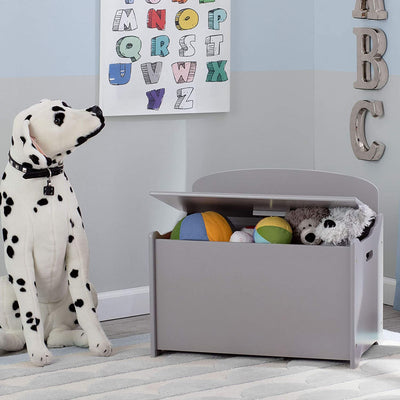 Delta Children MySize Toy Box Kid's Room Organizer Storage Chest, Gray (Damaged)