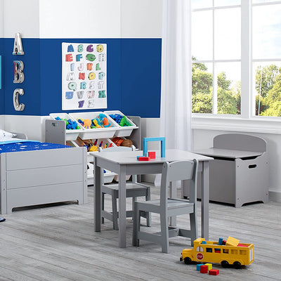 Delta Children MySize Deluxe Toy Box Kid's Room Storage Chest, Gray (Used)