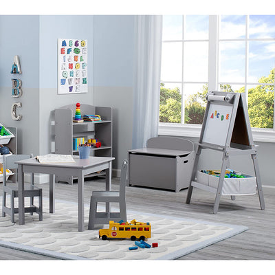 Delta Children MySize Deluxe Toy Box Kid's Room Storage Chest, Gray (Used)