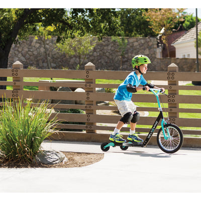 Razor DeltaWing Scooter 3-Wheel Motion Drop Handlebar, Teal & Black (Open Box)