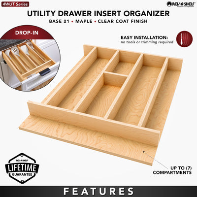 Rev-A-Shelf Natural Maple Right Size Utensil Drawer Insert, 16 1/4" x 19 1/2"