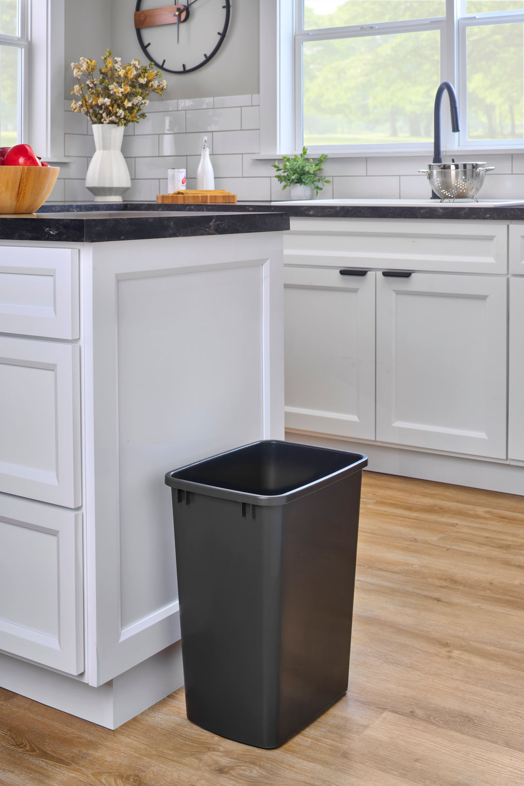 Rev-A-Shelf Polymer Replacement 35 qt. Trash Bin, Black, 2 Pack, RV-35-18-2