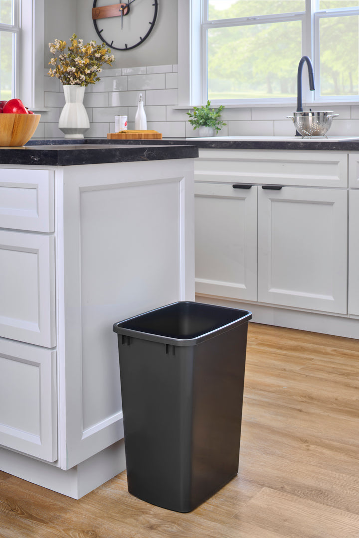 Rev-A-Shelf Polymer Replacement 35 qt. Trash Bin, Black, 2 Pack, RV-35-18-2
