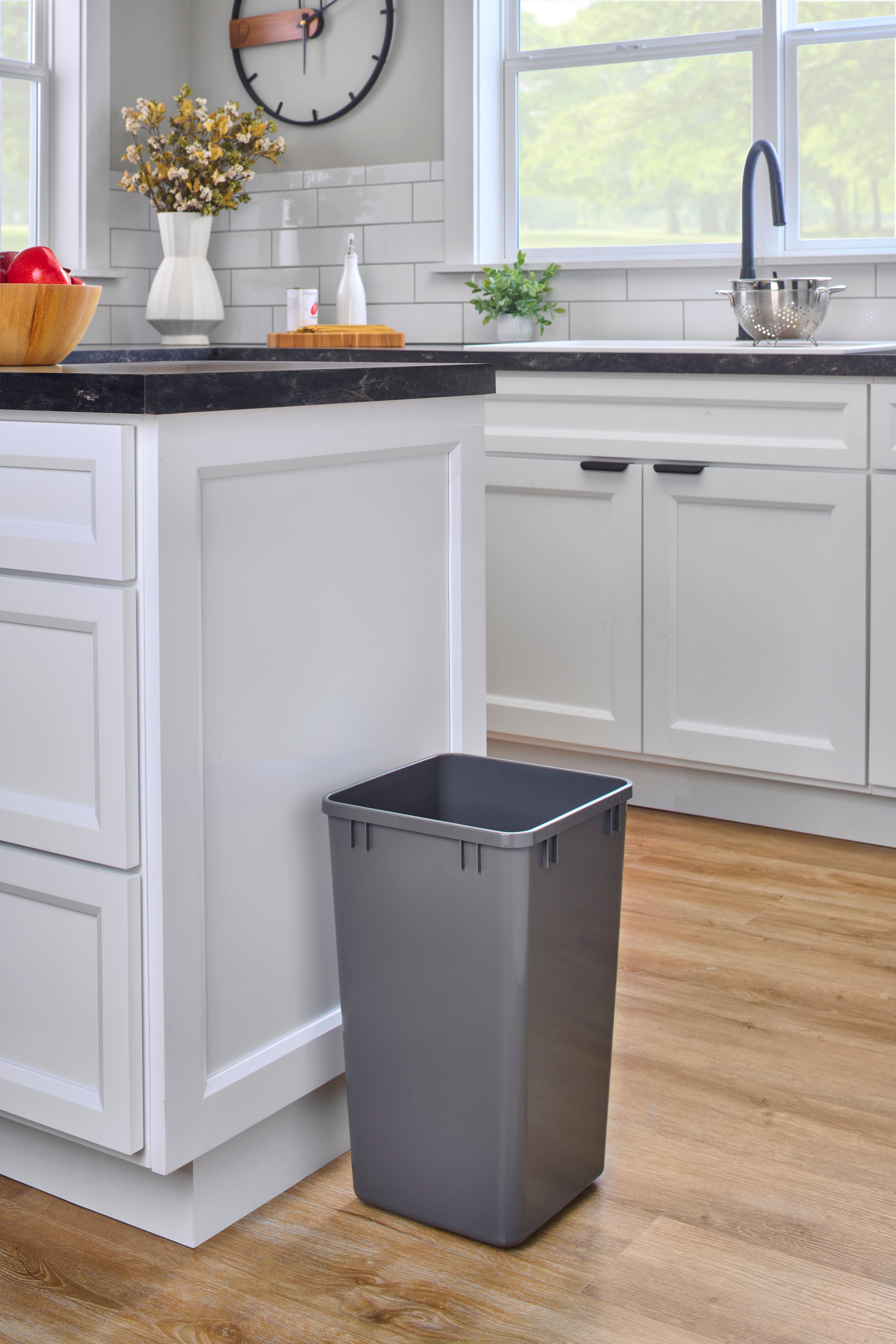 Rev-A-Shelf Polymer Replacement 27 qt. Trash Bin, Gray, 2 Pack, RV-1024-13-2