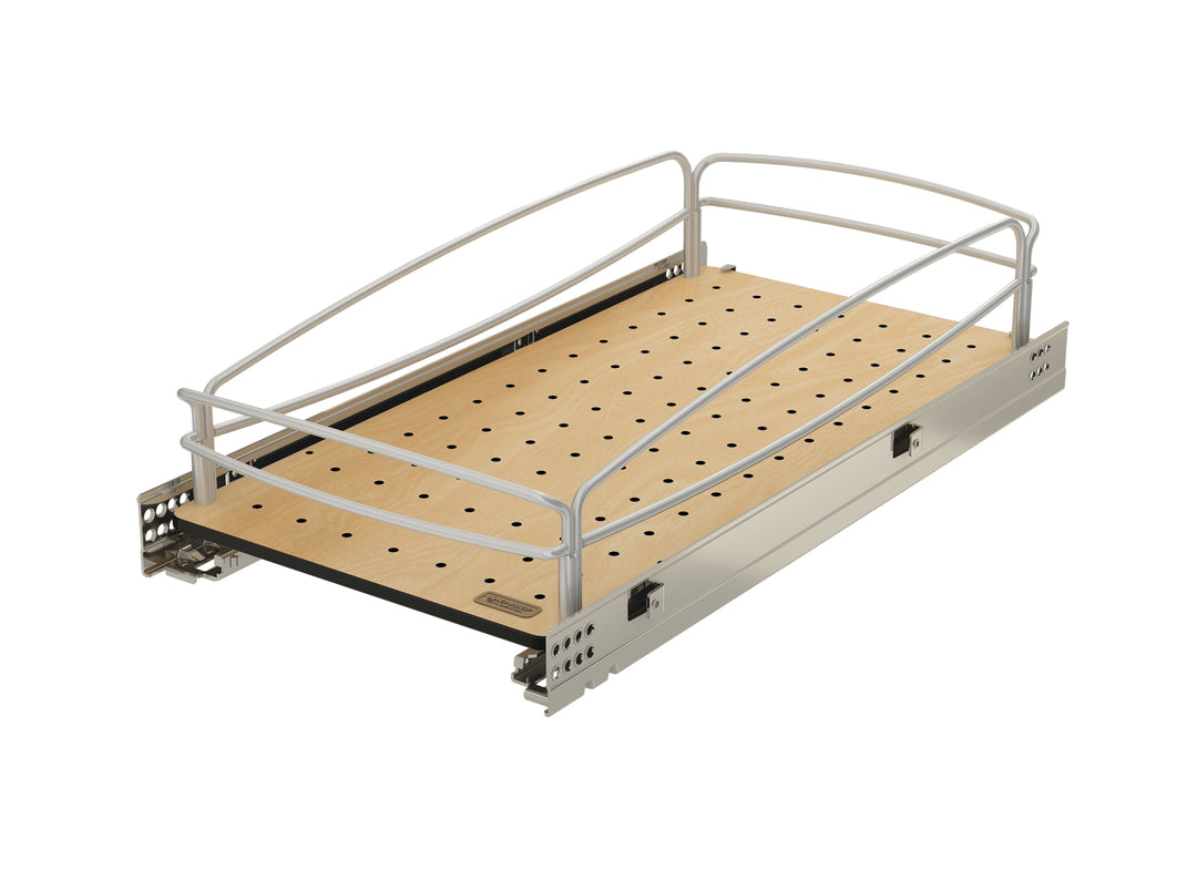 Rev-A-Shelf Solid Bottom Pullout Base Soft-close Cabinet Organizer, 54BK-12SC-1