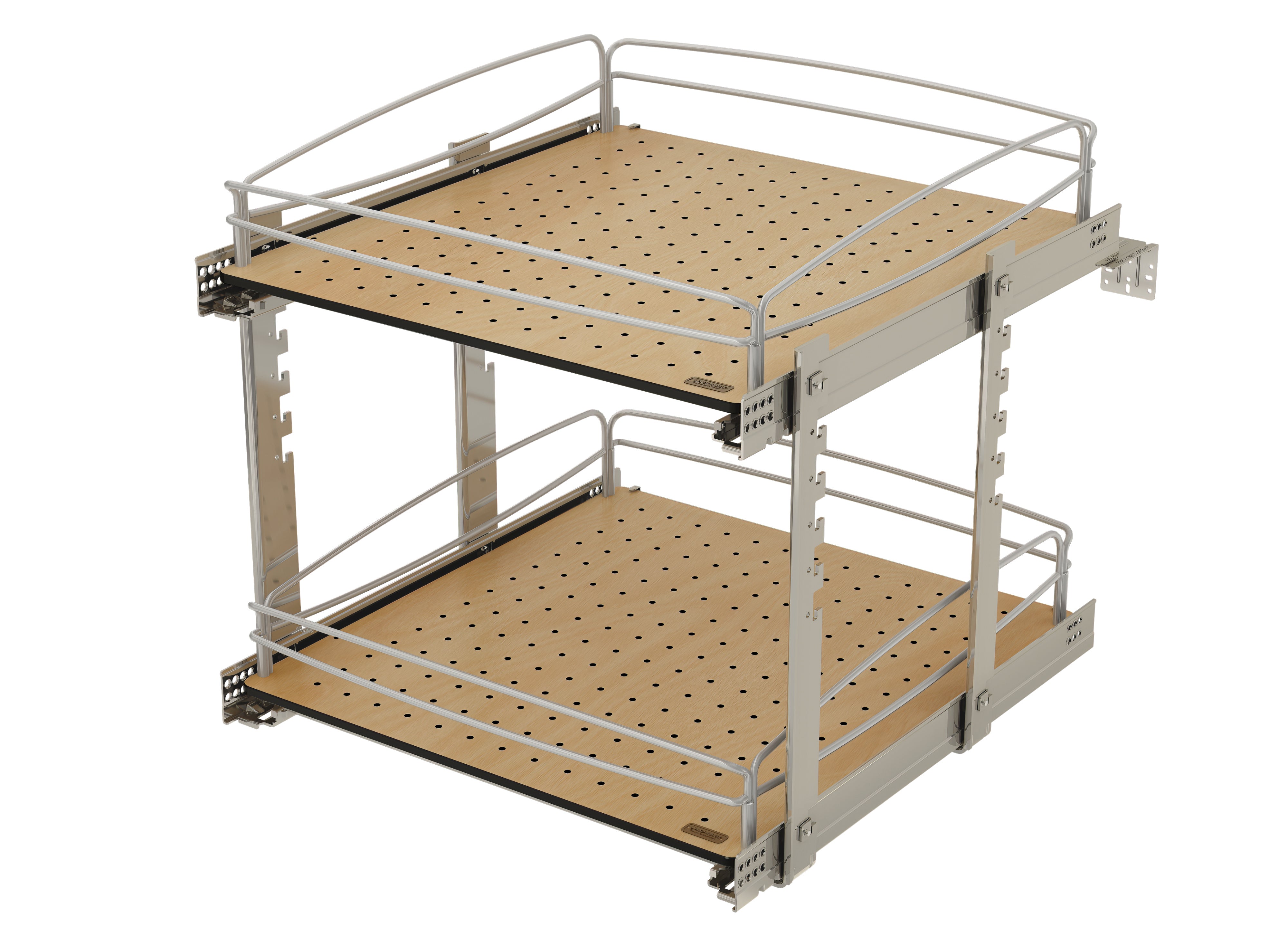 Rev-A-Shelf Two-Tier Solid Bottom Pullout Base Cabinet Organizer, 54BK-21SC-2-1