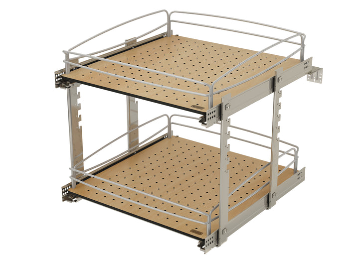 Rev-A-Shelf Two-Tier Solid Bottom Pullout Base Cabinet Organizer, 54BK-21SC-2-1