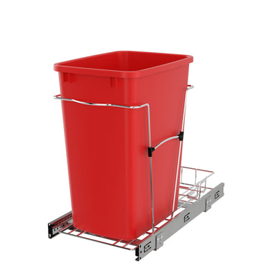Rev-A-Shelf Pullout Trash Can 35 qt. for Kitchen Cabinets, Red, RV-12KD-16C-S - VMInnovations