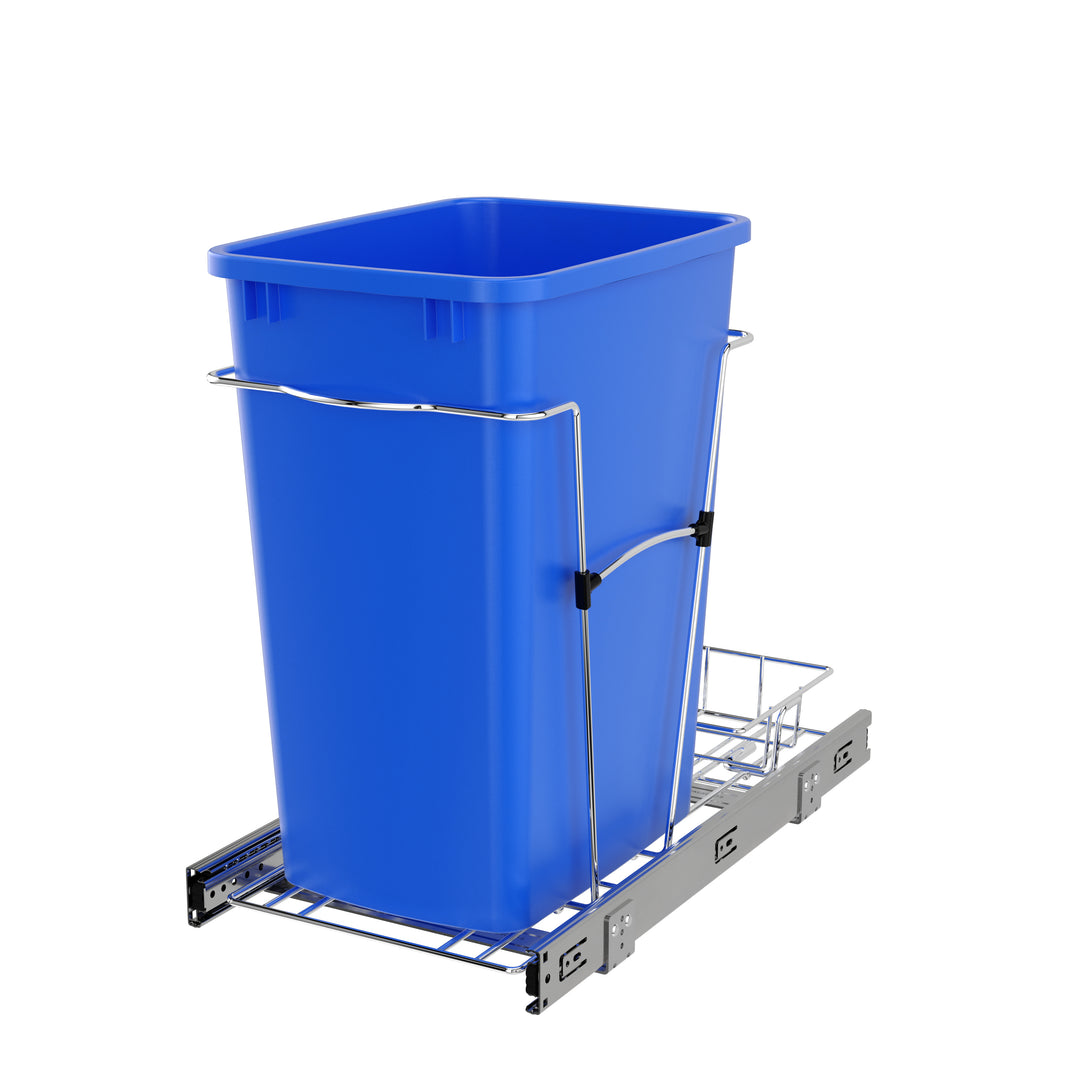 Rev-A-Shelf Pullout Trash Can 35 qt. for Kitchen Cabinets, Blue, RV-12KD-22C-S - VMInnovations