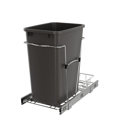 Rev-A-Shelf Single 35 Quart Cabinet Pullout Waste Container, Gray (Open Box)