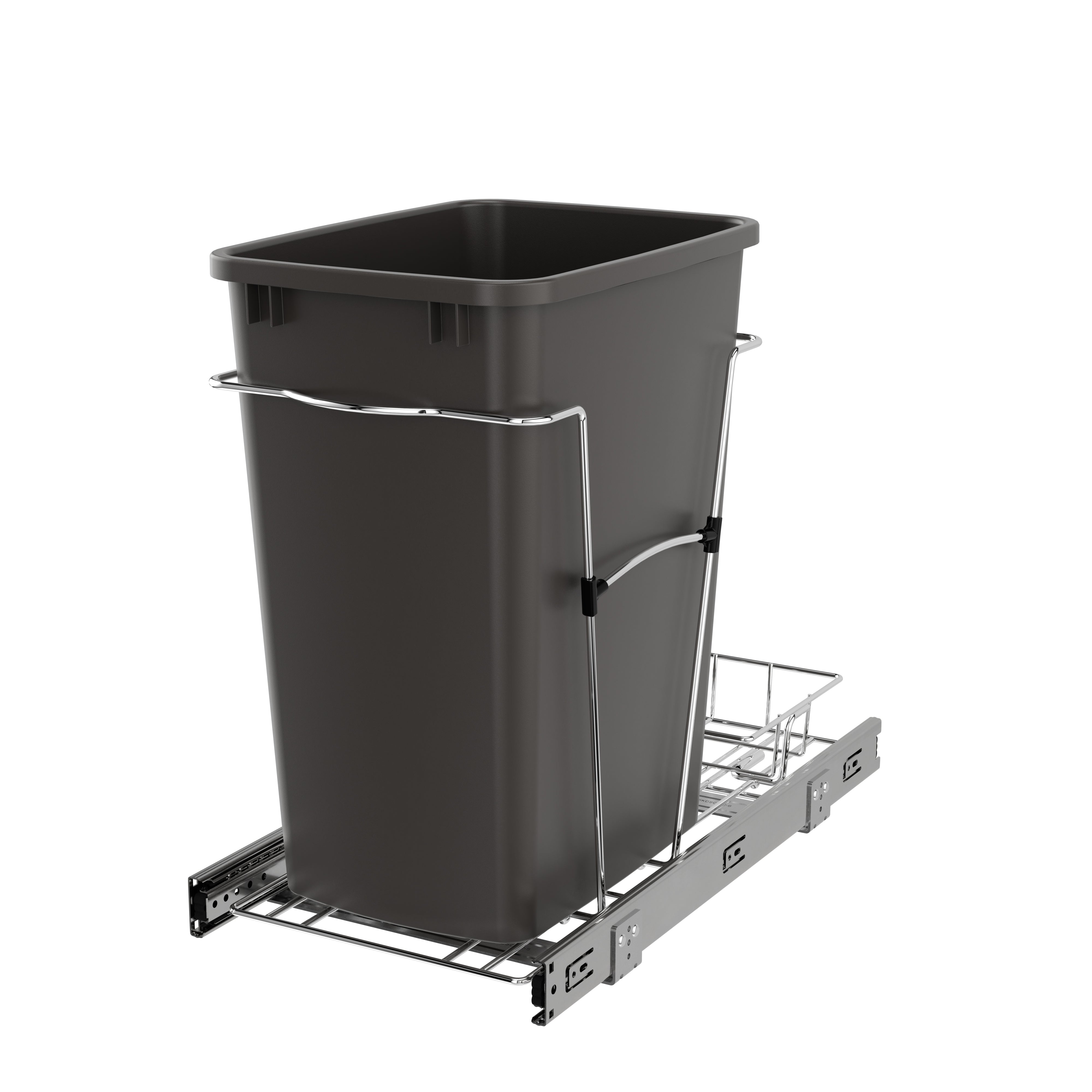 Rev-A-Shelf Pullout Trash Can 35 qt. for Kitchen Cabinets, Gray, RV-12KD-13C-S - VMInnovations