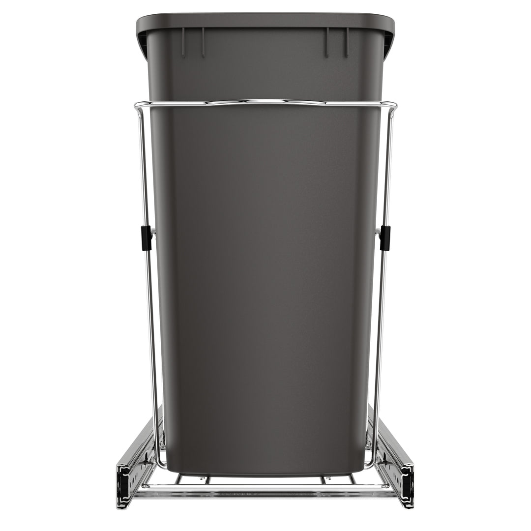 Rev-A-Shelf Pullout Trash Can 35 qt. for Kitchen Cabinets, Gray, RV-12KD-13C-S