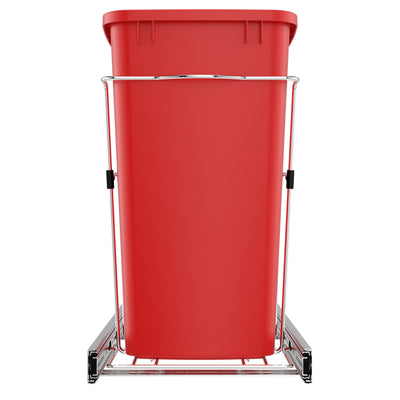 Rev-A-Shelf Pullout Trash Can 35 qt. for Kitchen Cabinets, Red, RV-12KD-16C-S
