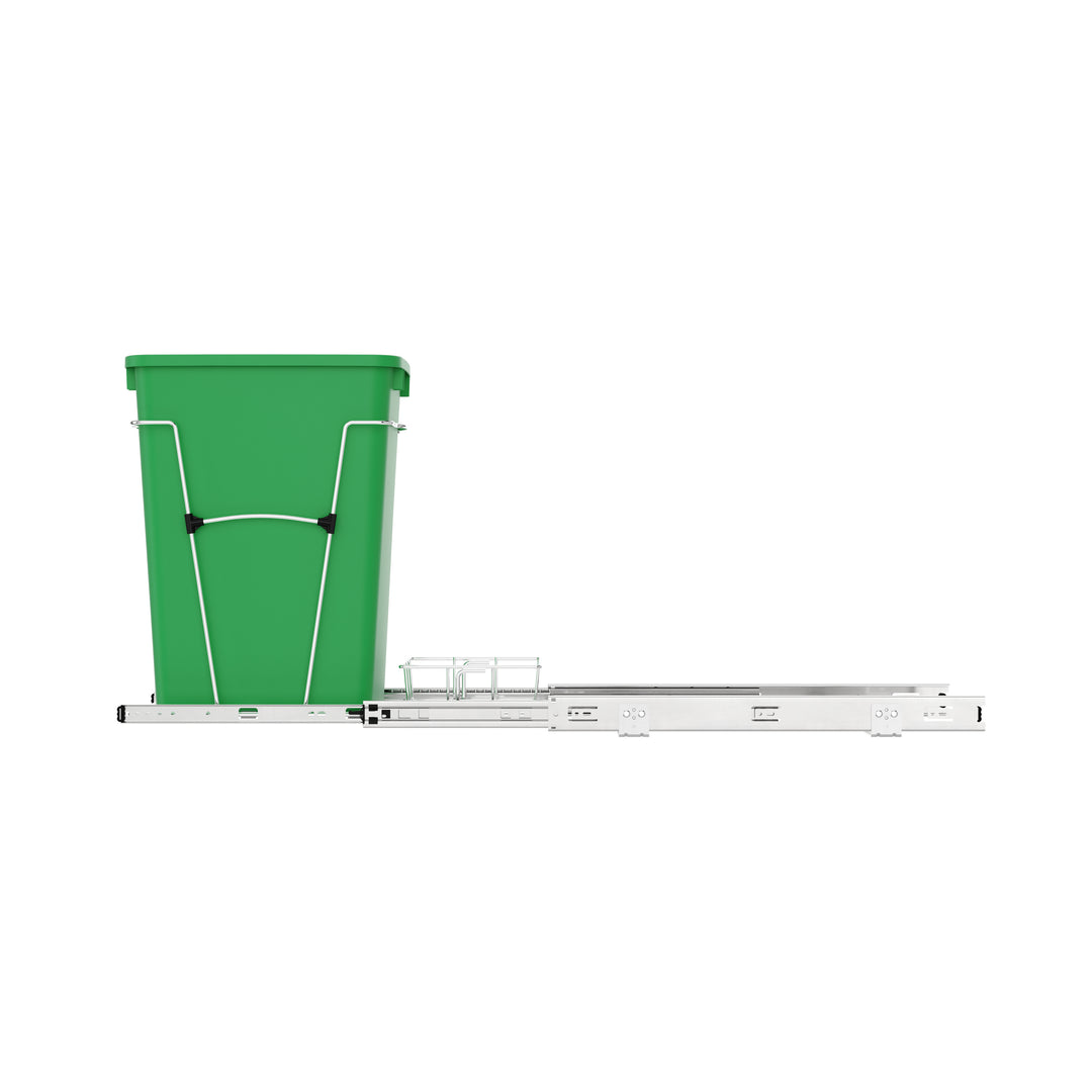 Rev-A-Shelf Pullout Trash Can 35 qt. for Kitchen Cabinets, Green, RV-12KD-19C-S
