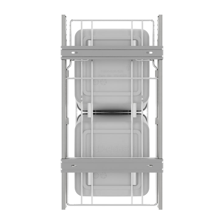 Rev-A-Shelf Double Pullout Trash Cans 27 qt. for Kitchen, White, RV-15KD-11C S