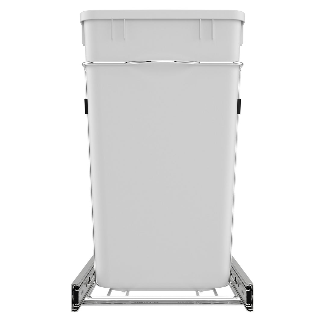 Rev-A-Shelf Double Pullout Trash Cans 27 qt. for Kitchen, White, RV-15KD-11C S